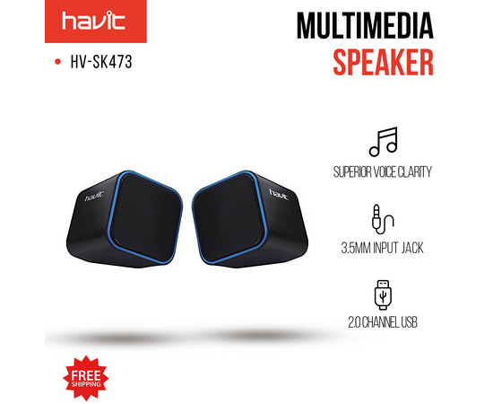  Акустика Havit HV-SK473 2.0 USB 6 Вт Черно-синяя 
