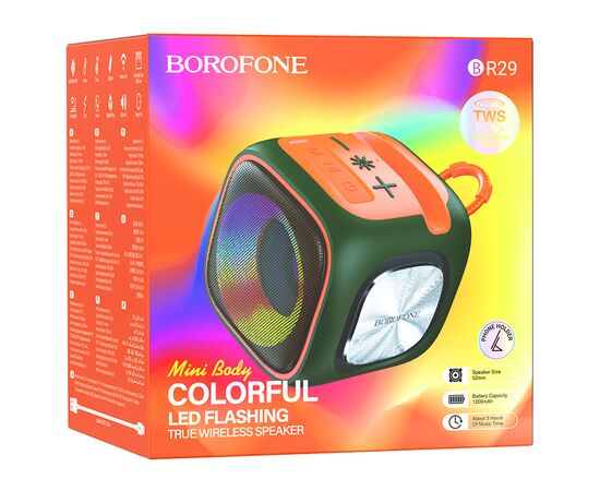  Портативная колонка BOROFONE BR29 Interest, Bluetooth, темно-зеленый 