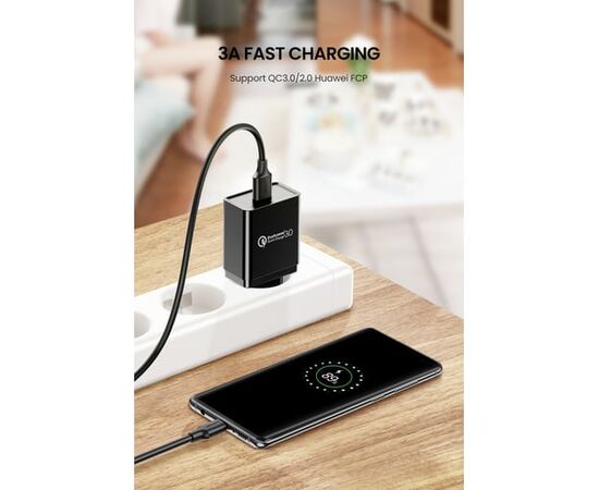  Кабель UGREEN US184 (20883) USB 3.0 A Male to Type C Male Cable Nickel Plating 1.5m Black 