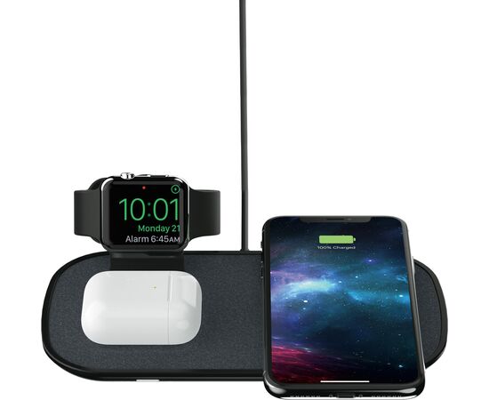  Беспроводное ЗУ Mophie 3-in-1 Wireless Charging Pad (черный) 