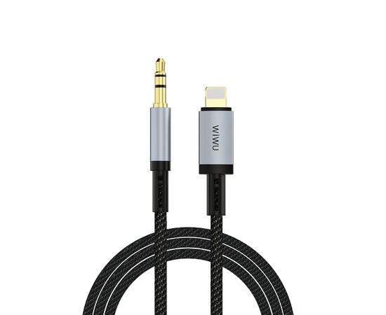  Кабель AUX Jack 3,5mm - Lightning WiWU Wi-C048L , 1.5M (Black) 
