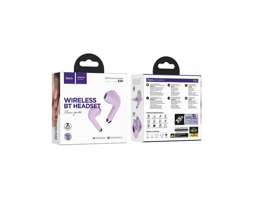  Беспроводные наушники HOCO EQ1 Music guide true wireless BT headset (7hours) purple 