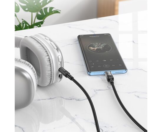  Аудиокабель HOCO UPA27 Spirit AUX Jack 3.5 (m) - Type-C (m), 1.2 м, черный 