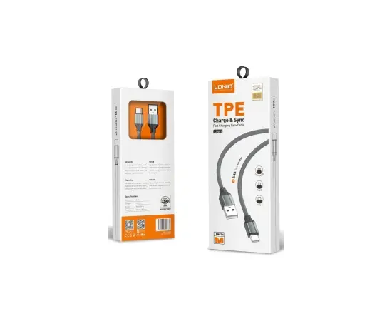  LDNIO LS441/ USB кабель Micro/ 1m/ 2.4A/ медь: 86 жил/ Gray 