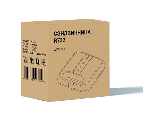  Сэндвичница RageX R732-000 черный 