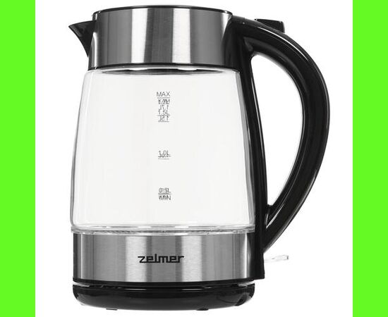  Чайник ZELMER ZCK8011 металл/стекло 1.7л, 2200 Вт 