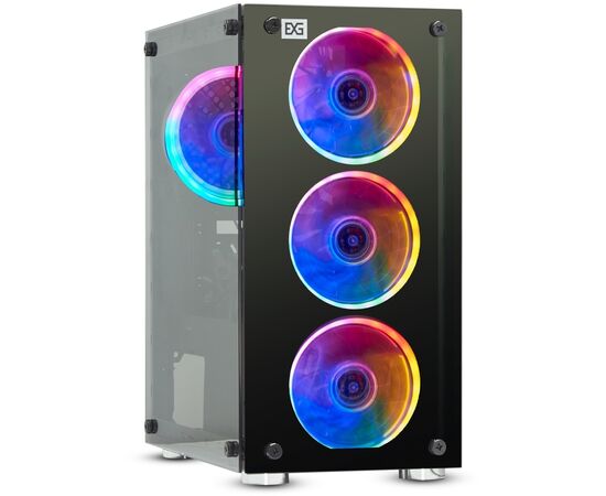  Корпус ExeGate Mistery X2 EX294382RUS Minitower (mATX, без БП, 2*USB+1*USB3.0, аудио, черный, 4 вент. 12см с RGB подсветкой) 