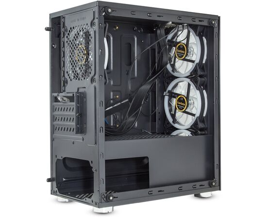  Корпус ExeGate Mistery X2 EX294382RUS Minitower (mATX, без БП, 2*USB+1*USB3.0, аудио, черный, 4 вент. 12см с RGB подсветкой) 