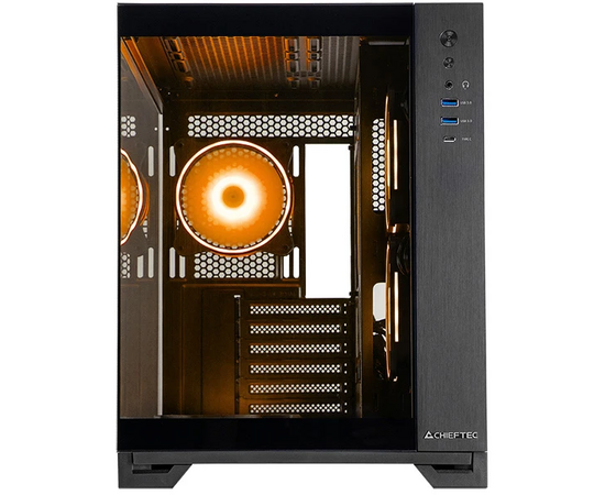  Корпус CHIEFTEC Visio GM-30B-TG-OP без БП, боковая панель из закаленного стекла, 6xPWM ARGB 120мм вентиляторов, черный, ATX 