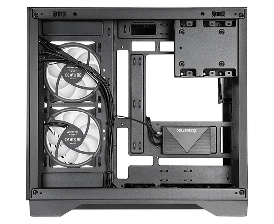 Корпус CHIEFTEC Visio GM-30B-TG-OP без БП, боковая панель из закаленного стекла, 6xPWM ARGB 120мм вентиляторов, черный, ATX 