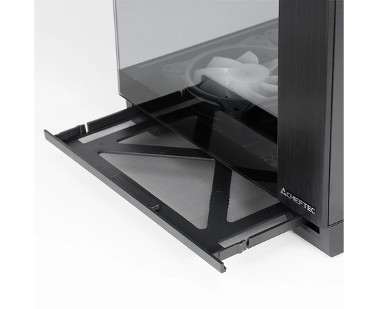  Корпус CHIEFTEC Visio GM-30B-TG-OP без БП, боковая панель из закаленного стекла, 6xPWM ARGB 120мм вентиляторов, черный, ATX 